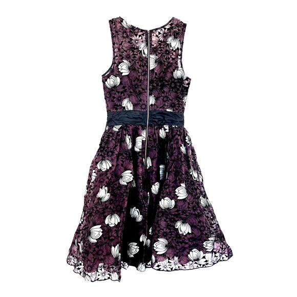 Anthropologie Tracy Reese Brown Floral Silk Tulle Dress Size 0 - Picture 4 of 12